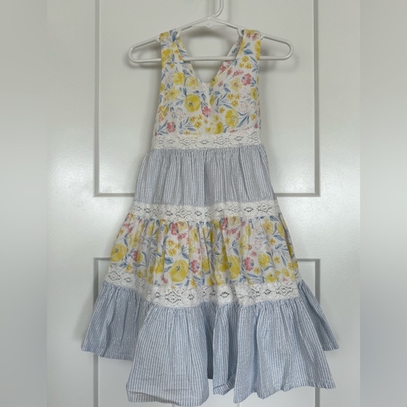 Tommy Bahama Other - Tommy Bahama Toddler Girl Floral Dress | Size 5 | Lace Trim Tiered Sundress